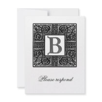 Silver Monogrammed Celtic Wedding RSVP