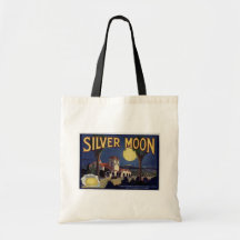 Silver Moon Canvas Bag