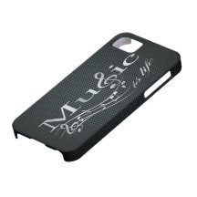 Silver Music is Life with Metal Mesh iPhone 5 Cover