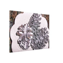 Silver painted pine cones gallery wrapped canvas