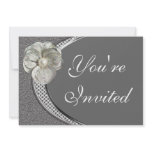 Silver Pearl Flower Party Invitation