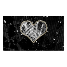 Silver Pearl Heart Business Card
