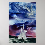 Silver Pegasus over Castle posters