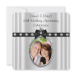 Silver Photo 25th Silver Anniversary Party invitations