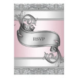 Silver Pink Bat Mitzvah RSVP Custom Invite