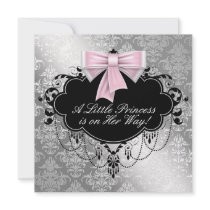Silver Pink Black Princess Baby Girl Shower
