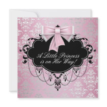 Silver Pink Black Princess Baby Girl Shower