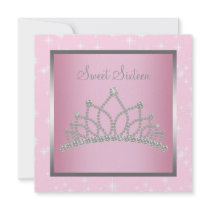 Silver Pink Sparkles Sweet Sixteen Birthday Party
