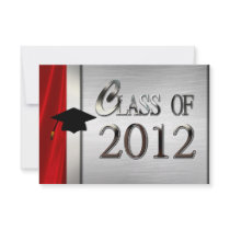 Silver & Red Class Of 2012 Graduation Invitations