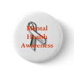Silver_ribbon, Mental Health Awareness Pinback Button