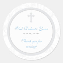 Silver Scroll Cross Address Label/Favour Sticker