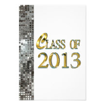 Silver Sequins Gold Class of 2013 Grad Invitations