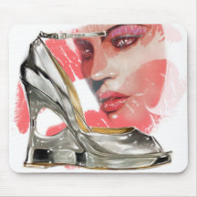 SILVER SHOE LADY MOUSE MATS