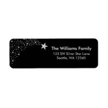 Silver Shooting Stars Return Address Custom Return Address Label