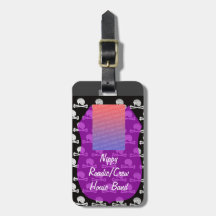 silver skull band luggage tag