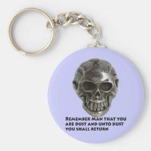 Silver Skull. Remember Man that you are Dust Key Chains