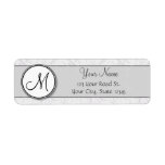 Silver Snow Floral Wisps & Stripes with Monogram Labels