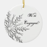 Silver Snowflake Engagement Ornament