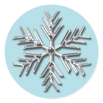 Silver Snowflake Holiday Envelope Seal Sticker