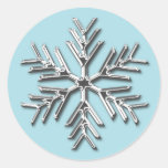 Silver Snowflake Holiday Envelope Seal Sticker stickers