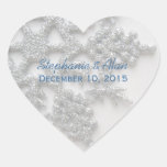 Silver Snowflake Wedding Stickers