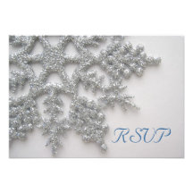 Silver Snowflakes RSVP Card Invite