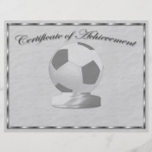 Silver Soccer Certificate of Achievement Flyer