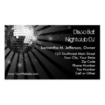 Silver Sparkle Disco Ball Party Business Cards