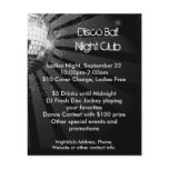 Silver Sparkle Disco Ball Party flyers