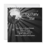 Silver Sparkle Disco Ball Party Invites