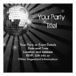 Silver Sparkle Disco Ball Party Invites