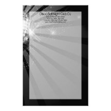Silver Sparkle Disco Ball Party Stationery