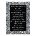 Silver Sparkle Look Bachelorette Party Invitation