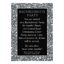 Silver Sparkle Look Bachelorette Party Invitation