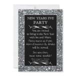 Silver Sparkle Look New Years Eve Party Invitation