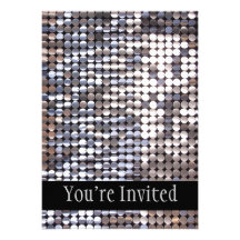 Silver Sparkling Sequin Look Personalized Announcements