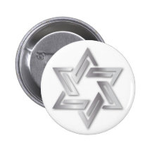 Silver Star of David Button