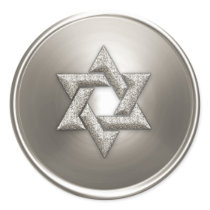 Silver Star of David Envelope Seal Sticker
