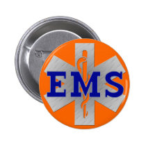 Silver Star of Life with Blue EMS buttons