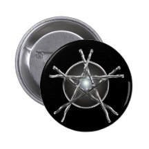 Silver Sticks Pentagram Button