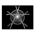 Silver Sticks Pentagram Postcard