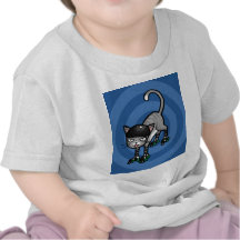 Silver Tabby on RollerSkates Tee Shirts