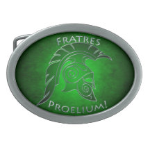 Silver To Battle Spartan Warrior Green Belt Buckle