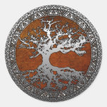 Silver Tree of Life Round Sticker