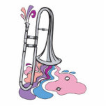 silver trombone design photo sculptures