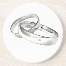Silver Wedding Bands Save the Date Coasters