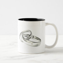 Silver Wedding Bands Save the Date Coffee Mugs
