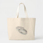 Silver Wedding Bands Save the Date Tote Bag