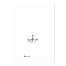 Silver & White Chandelier Folded Place Cards Business Cards