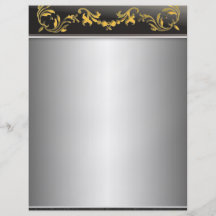 Silver With Gold On Black Border Decorative Flyer